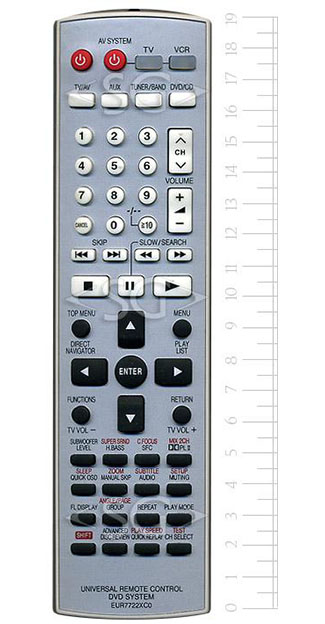 Пульт дистанционного управления для PANASONIC EUR7722XCO universal DVD(home theater) sistem